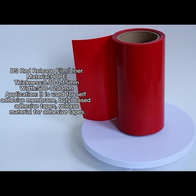 ฟิล์มปลดปล่อย HDPE สีแดง HDPE ซิลิโคนเคลือบซับปล่อยสำหรับเทปโฟม