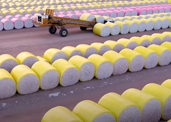 ภาพยนตร์สับ HDPE สีเหลืองขนาด 70um สําหรับเครื่องเก็บปูน CP770