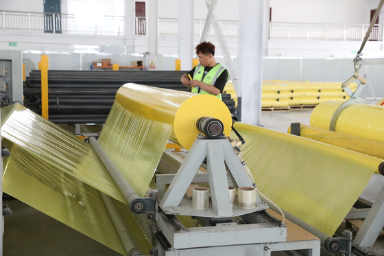 ภาพยนตร์สับ HDPE สีเหลืองขนาด 70um สําหรับเครื่องเก็บปูน CP770