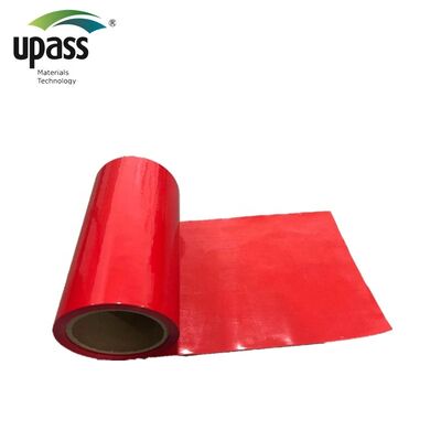 ฟิล์มรีลีส HDPE เคลือบซิลิโคนสองด้านสีแดง DS แบบอบ UV สำหรับเทปโฟม
