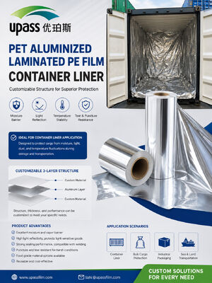 150μm VMPET อลูมิเนียม PET หนัง laminated สําหรับการแยกหุ้มและป้องกันความชุ่มชื้นของบรรจุบรรจุเรือ
